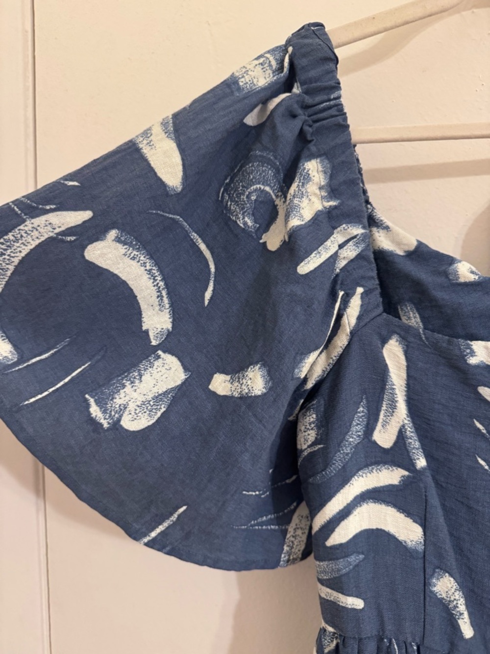 Blue Abstract Print Tie-Back Midi Dress - Picture 8 of 10